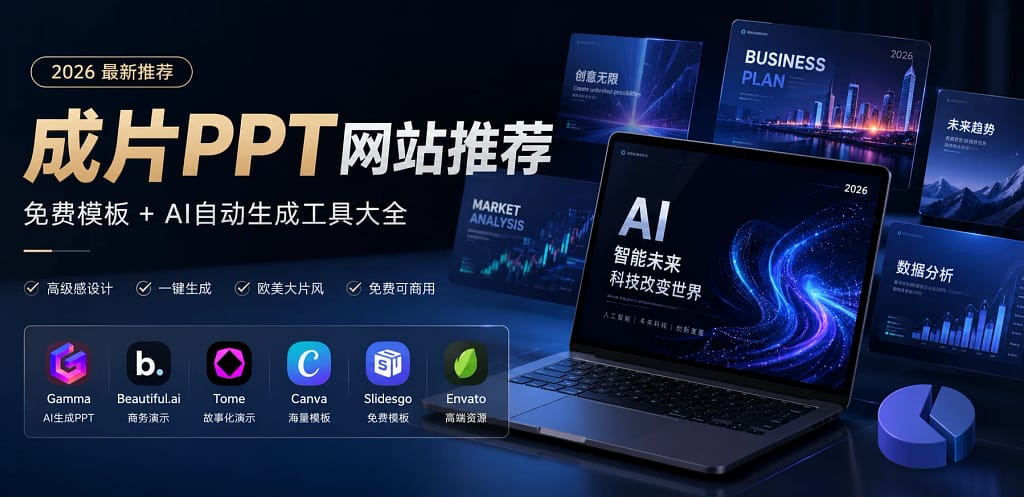 2026最新成片PPT网站推荐：免费高级模板 + AI自动生成工具